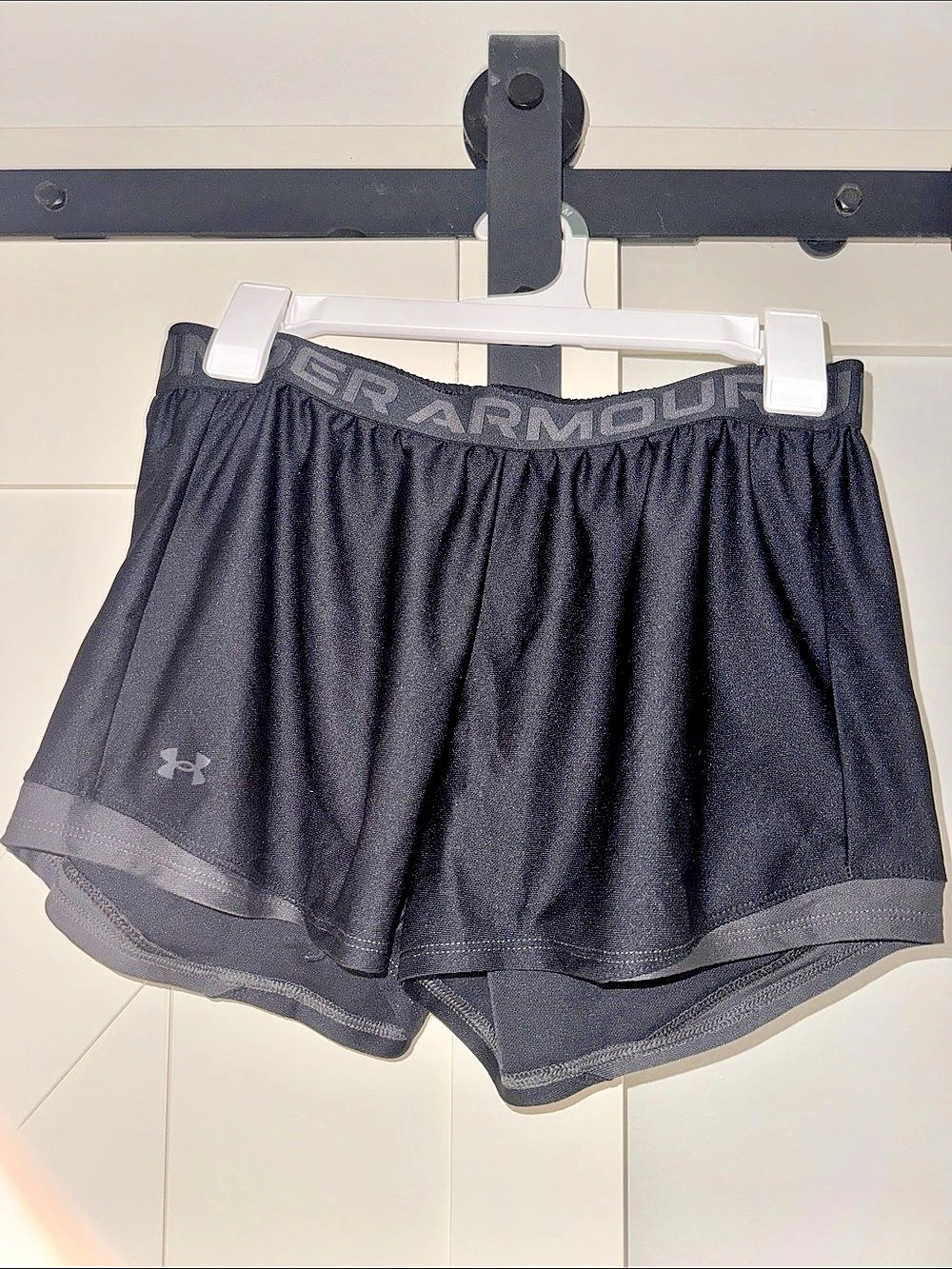 Under Armour UA Tech Play Up Shorts Black Medium womens